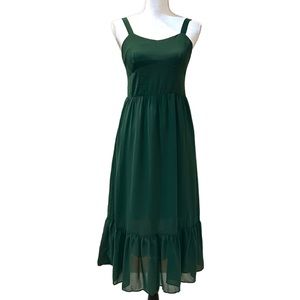 NEW RIHOAS SLEEVELESS FIT & FLARE SUMMER DRESS SZ SMALL IN GREEN